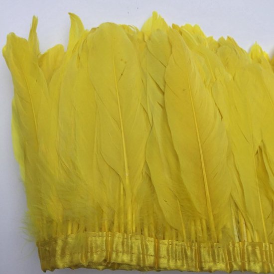 Duck Goose Feather Trim Fringe Naaien Craft 2 Yards (Geel) — afbeelding 3