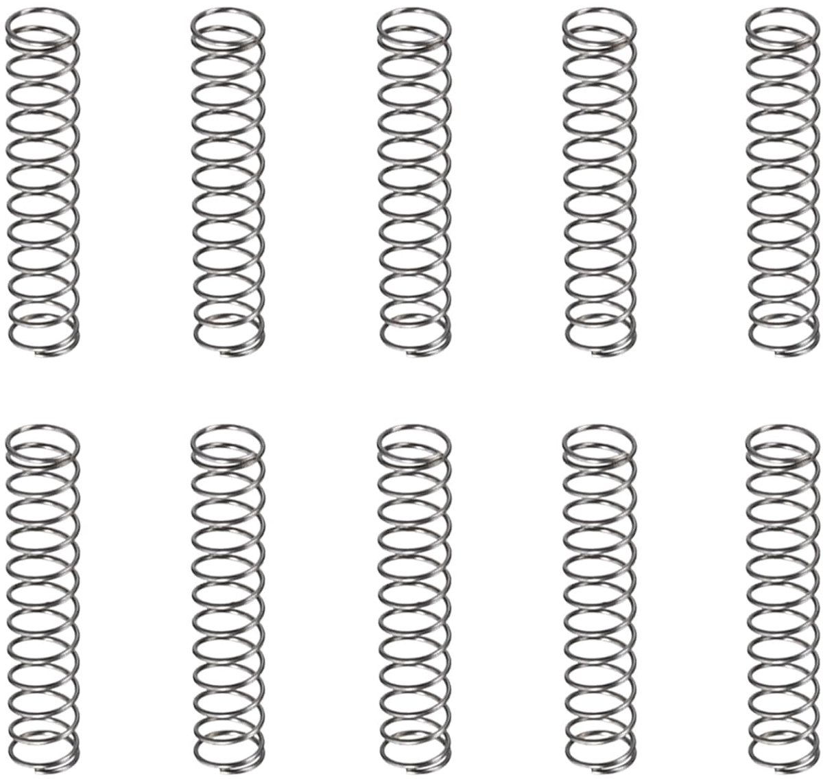 0,5 x 6 x 30 mm (DxADxL), compressieveer, 30 stuks, goed voor machine, veerstaal, uitbreidingsveer, grijs