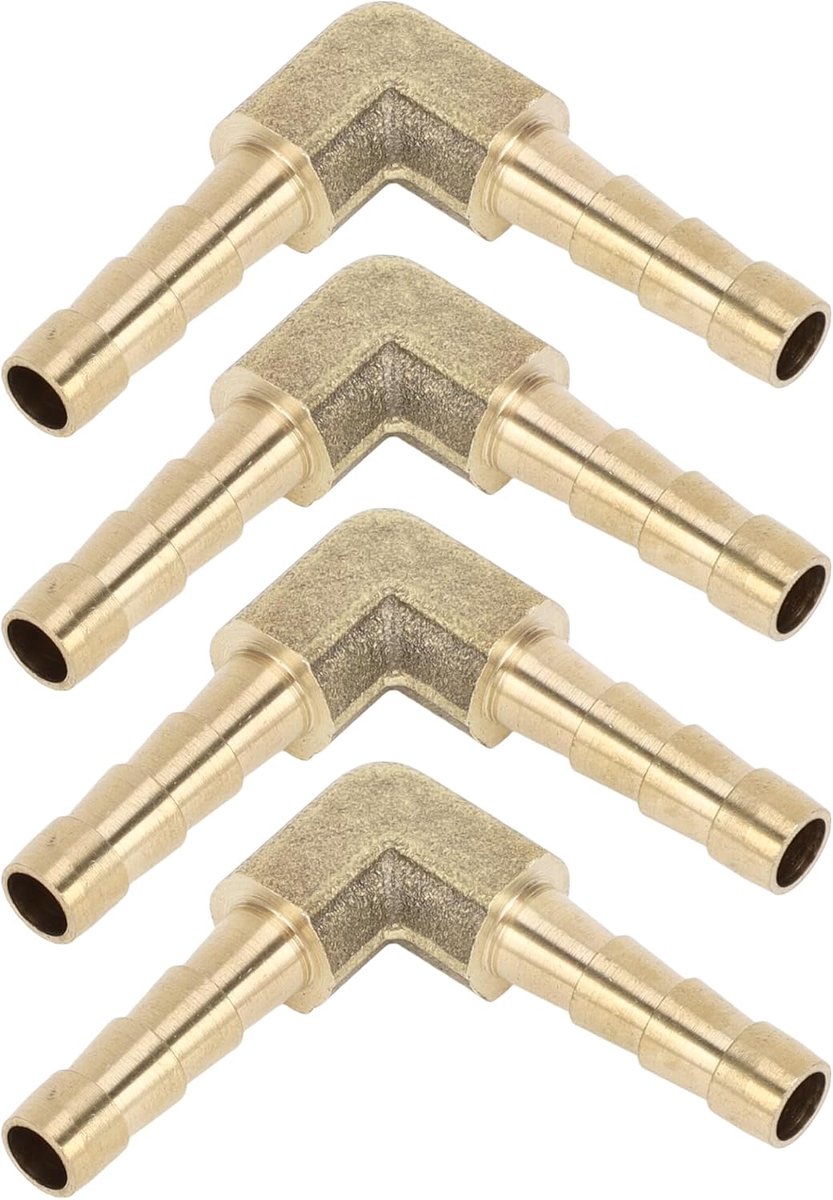 Messing weerhaak fittingen, 13/64 inch 2 manieren elleboog messing buis connector voor lucht water olie gas brandstof, 4 stuks