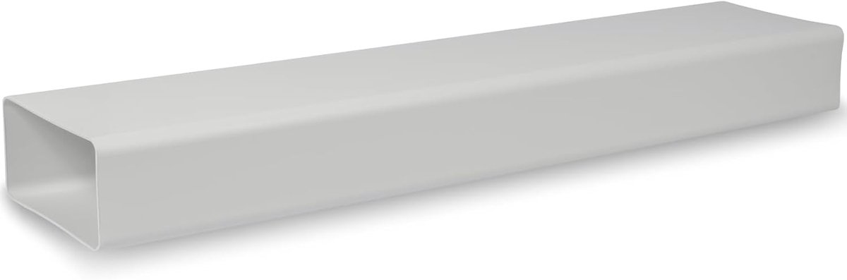 110 x 55 mm / 11 x 5,5 cm rechthoekig plat kanaal van kunststof - 150 cm lang - verbinding - ventilatiesysteem, verwarmen, koelen - ventilatieelement voor beperkte ruimtes.