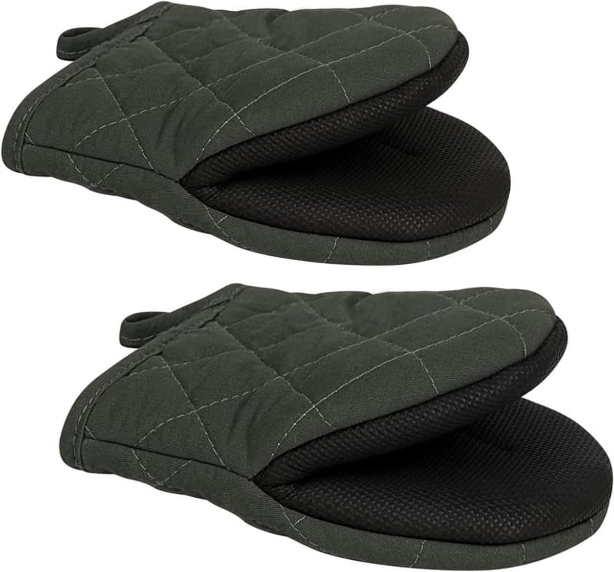 Een paar hittebestendige handschoenen - hittebestendig tot 500°C - antislip siliconen handvatten - geschikt voor ovens, grills, buitenbarbecues en magnetrons - machinewasbaar