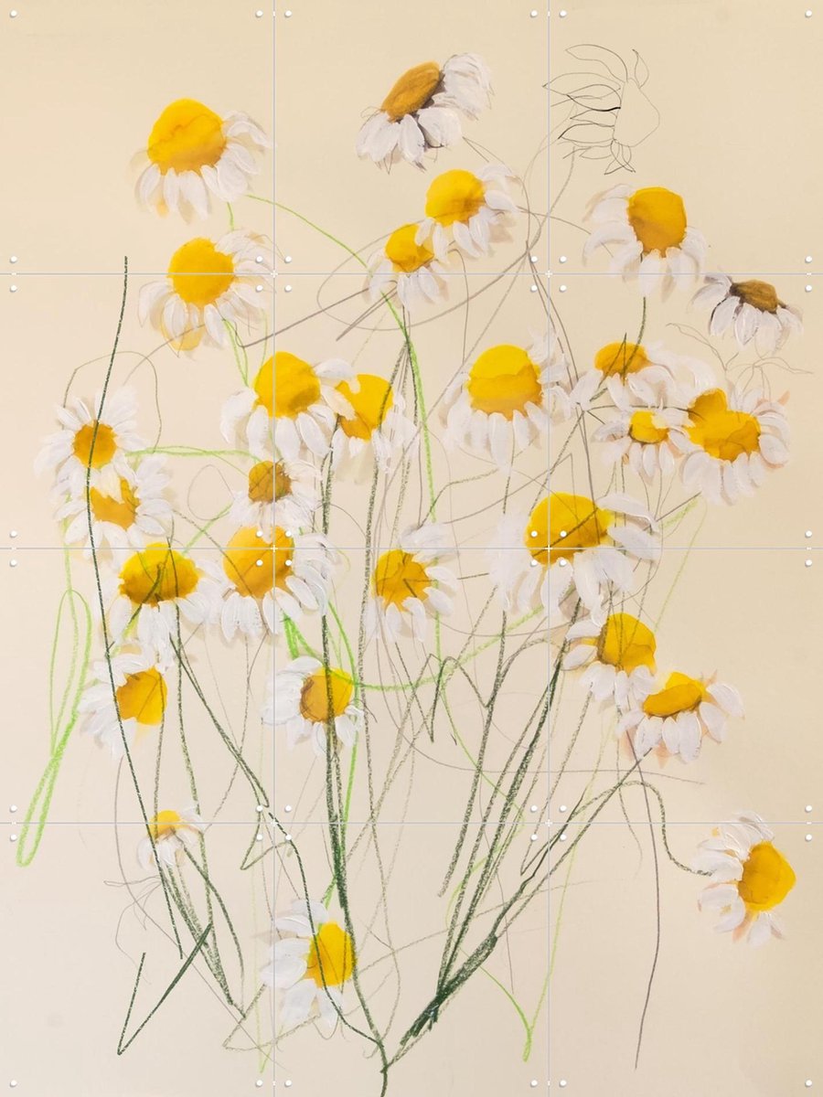 IXXI Chamomile No. 1, Leigh Viner - 60 x 80 cm - Gratis ophangtool - Grote wanddecoratie en posters - Abstract, Schilderijen, Slaapkamer, Woonkamer