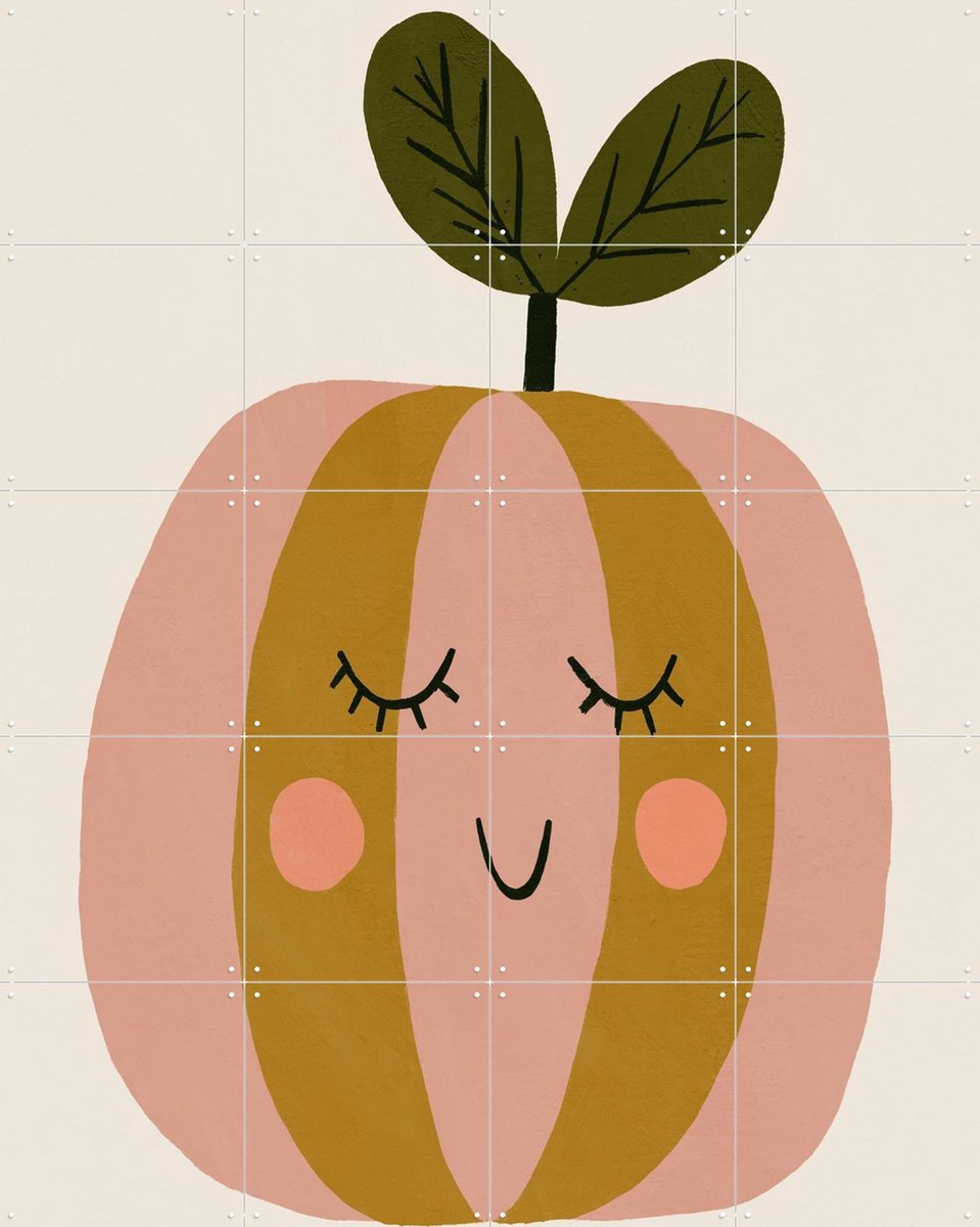 IXXI Happy Fruit, Treechild & Various - 80 x 100 cm - Gratis ophangtool - Grote wanddecoratie en posters - Kleurrijk, Illustraties, Abstract, Vintage