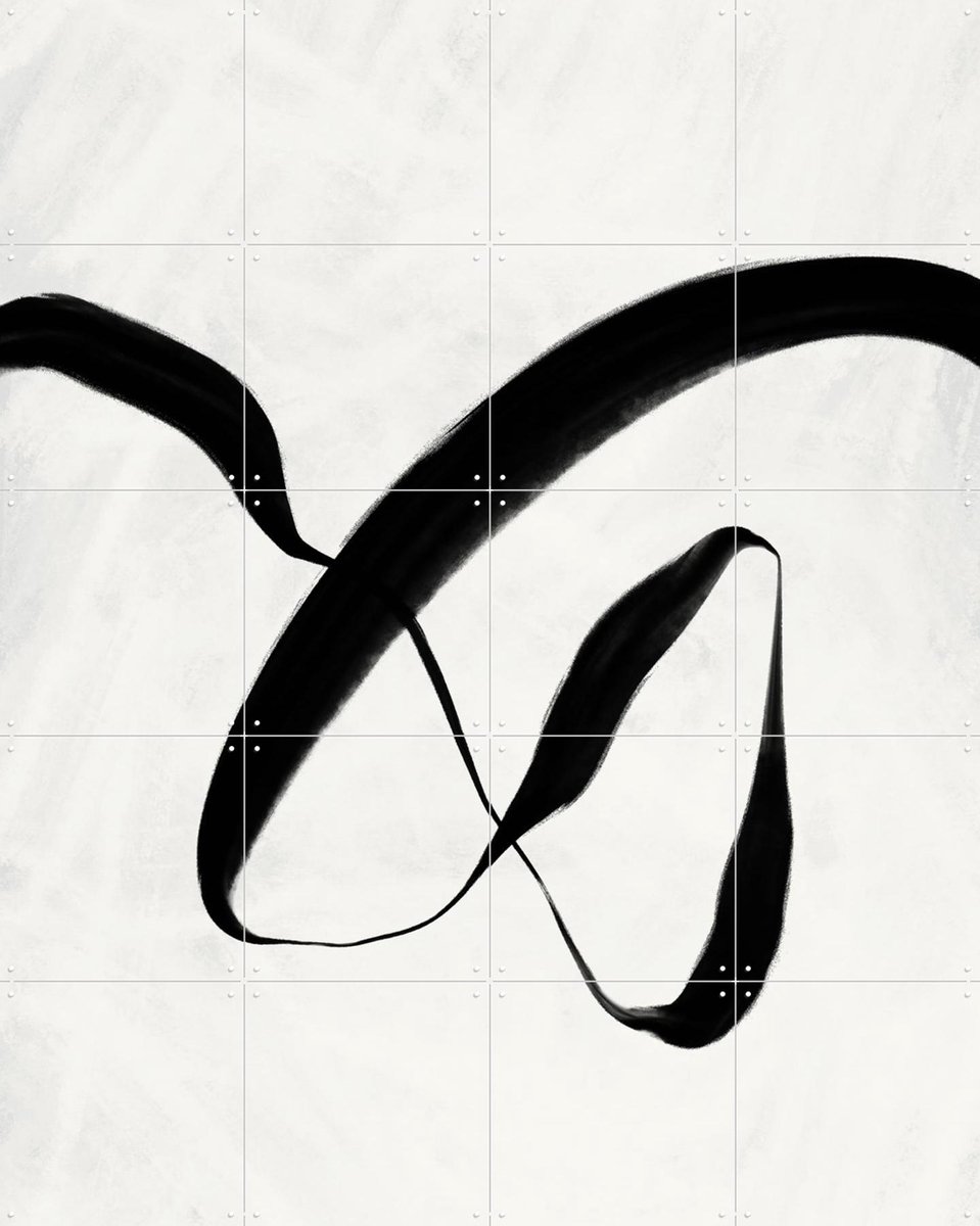IXXI Flowing Ink Dance, Treechild & Various - 80 x 100 cm - Gratis ophangtool - Grote wanddecoratie en posters - Line art, Modern, Abstract