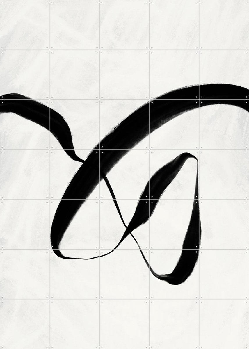 IXXI Flowing Ink Dance, Treechild & Various - 100 x 140 cm - Gratis ophangtool - Grote wanddecoratie en posters - Line art, Modern, Abstract