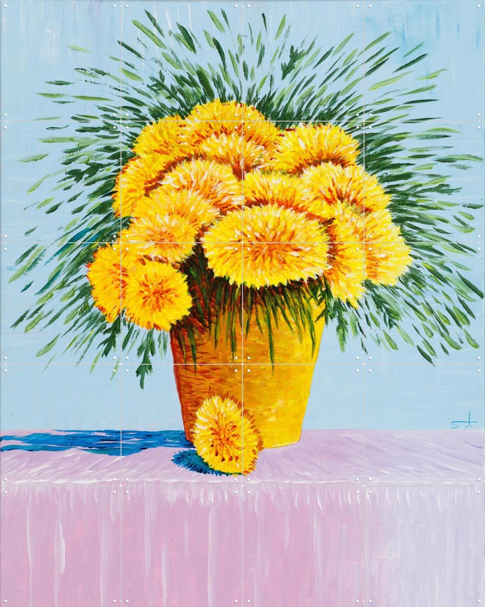IXXI Blooming Flowers, Zurab Dariali - 80 x 100 cm - Gratis ophangtool - Grote wanddecoratie en posters - Impressionisme, Slaapkamer, Woonkamer