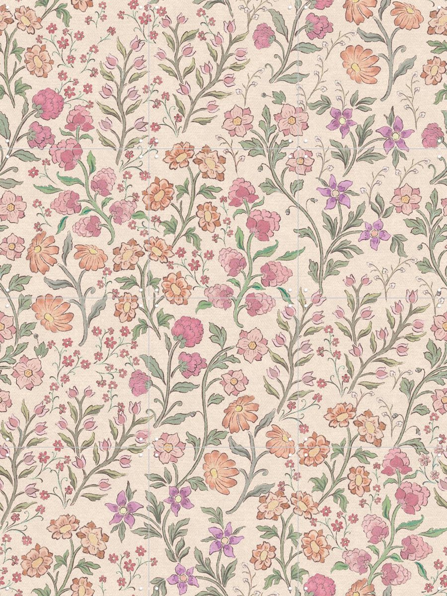 IXXI Cottage Country Florals, Bloomery Decor - 60 x 80 cm - Gratis ophangtool - Grote wanddecoratie en posters - Vintage, Art Nouveau, Decoratieve