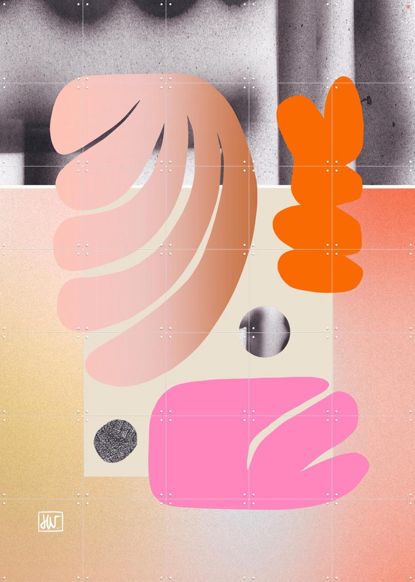 IXXI Shape Garden, Henriette Visscher - 100 x 140 cm - Gratis ophangtool - Grote wanddecoratie en posters - Geometrische Kunst, Gemengde Technieken