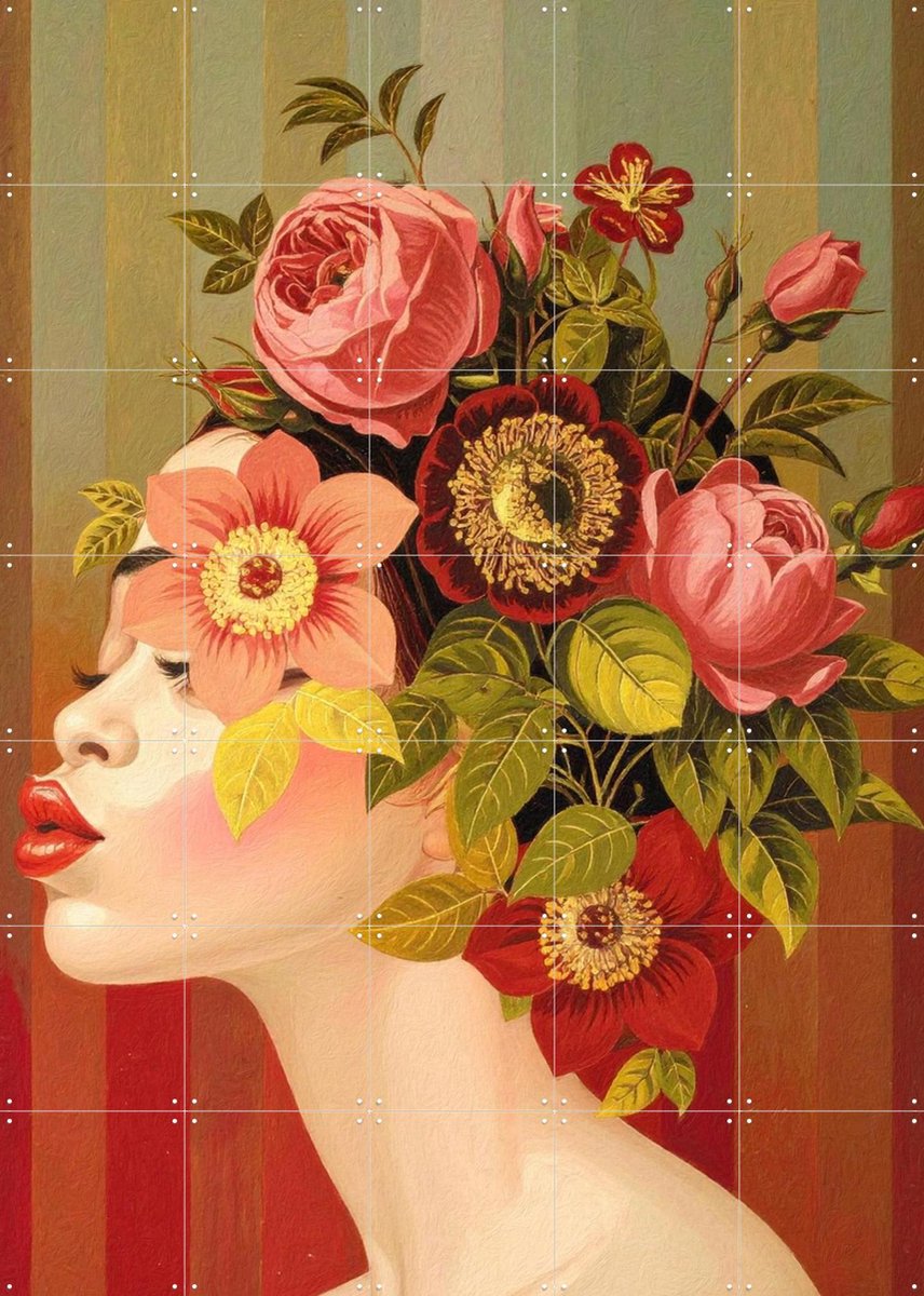 IXXI Autumn Kiss, Marja van den Hurk - 100 x 140 cm - Gratis ophangtool - Grote wanddecoratie en posters - Modern, Digitale Kunst, Speels