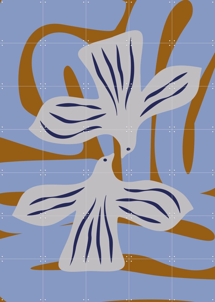 IXXI Cloudy Hug, Studio Wool - 100 x 140 cm - Gratis ophangtool - Grote wanddecoratie en posters - Surrealisme, Speels, Digitale Kunst, Line art