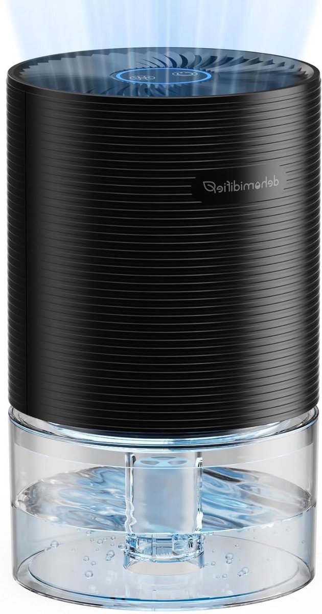 Luchtontvochtiger - Vochtvreter - Kleine ruimtes droog - Automatische uitschakeling - 750 ml tank - Zwart