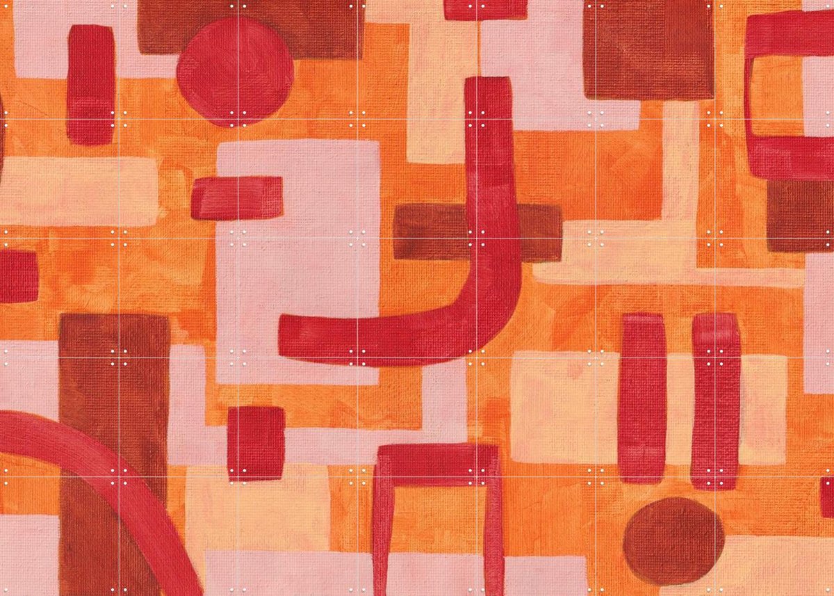 IXXI Kenia, Studio Maren - 140 x 100 cm - Gratis ophangtool - Grote wanddecoratie en posters - Kleurrijk, Abstract, Kwaststreken, Speels, Eetkamer
