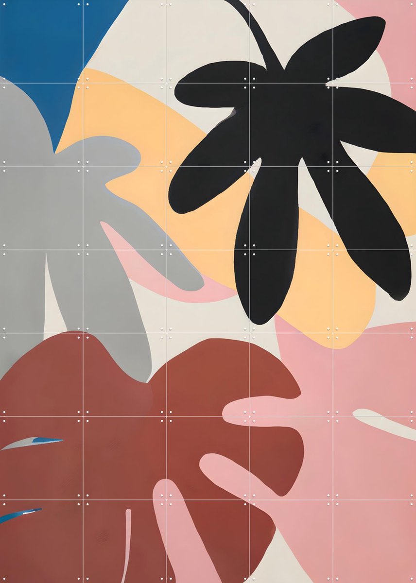 IXXI Jungle Vibes, Interiorisla - 100 x 140 cm - Gratis ophangtool - Grote wanddecoratie en posters - Speels, Modern, Abstract, Kleurrijk, Woonkamer