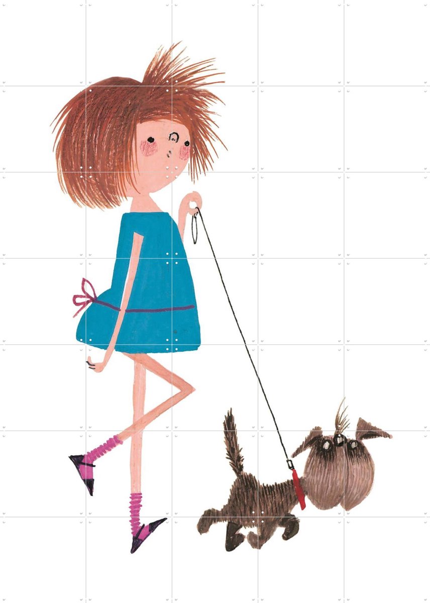 IXXI Samen Wandelen, Fiep Westendorp - 100 x 140 cm - Gratis ophangtool - Grote wanddecoratie en posters - Tekeningen, Speels, Kinderkamer, Kinderen