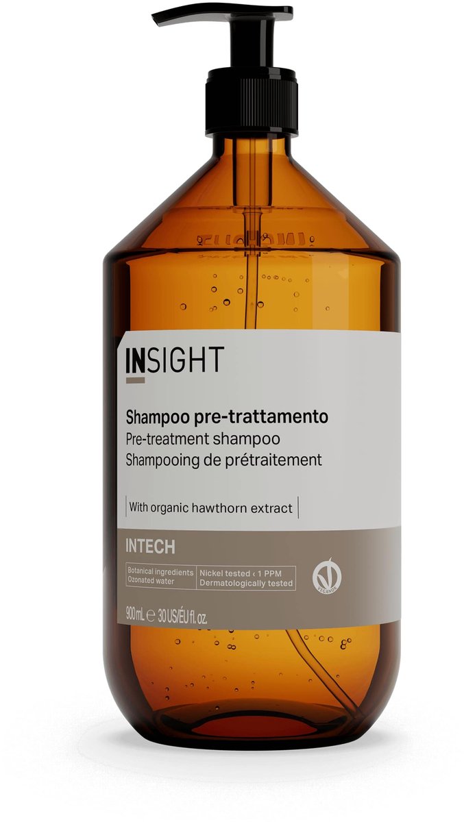 Insight Intech Pre-treatment Shampoo 900ml - Professionele Shampoo - Voorbehandeling Voor Technische Behandelingen - Diep Reinigend - Verwijdert Productresten - Met Plantaardig Fytokeratine En Kruidenextracten