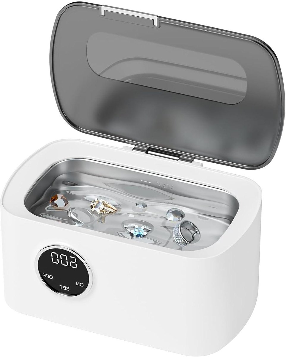 Ultrasone Reiniger - Ultrasoon Bad - Diepe Reiniging - 360 Graden Reiniging - 600 ml - Wit