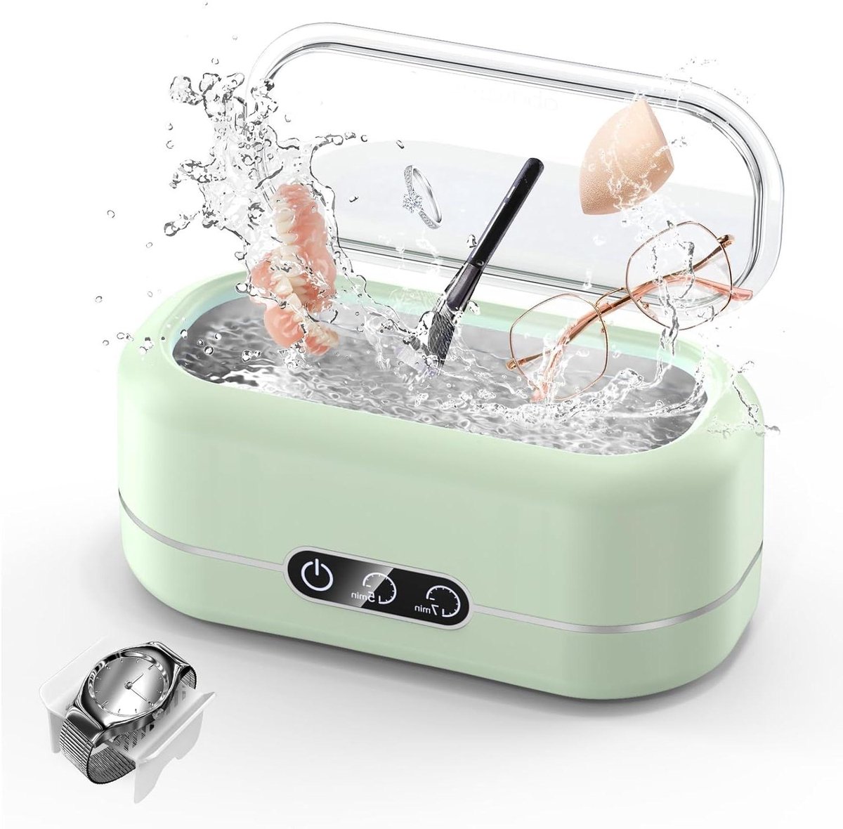 Ultrasone Reiniger - Sieraden Reiniger Bril - Snel Reinigen - 48 KHz Hoge Frequentie - 350 ml - Groen
