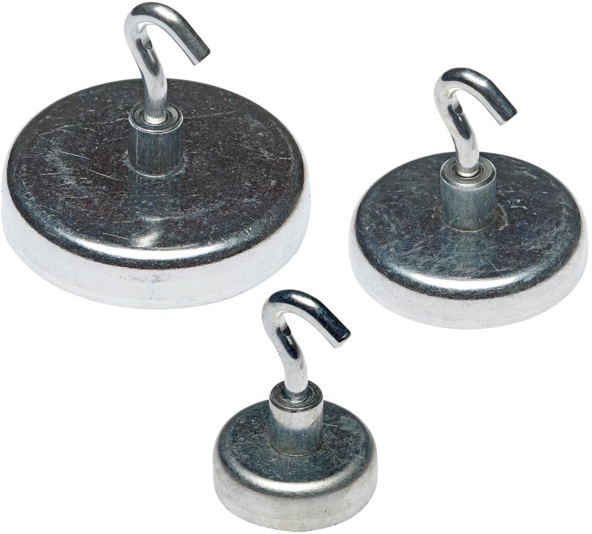 Magneet Alco 25mm haak zilver vernikkeld - trekkracht 3 - 5 kp