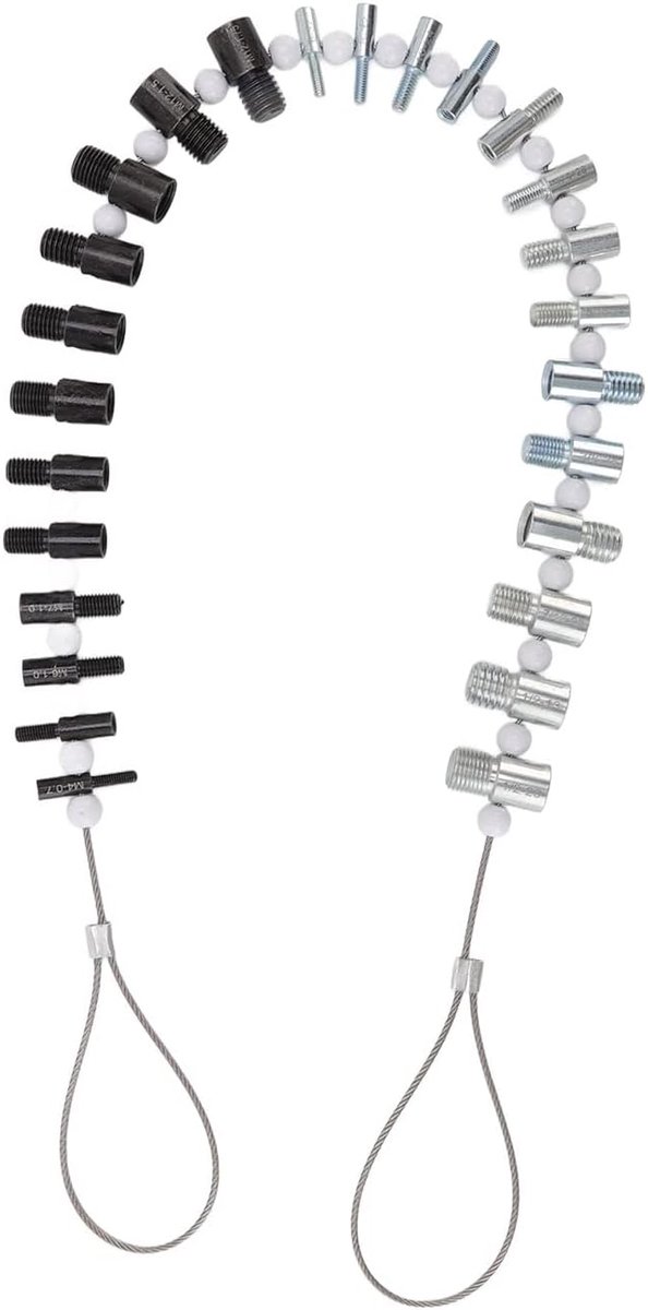 Identificatie Set, 26-Delig Schroefdraadmeter voor Metrische en Imperiale Metingen, Buitendraad Checker voor Moeren en Bouten, M12 1/4 Inch