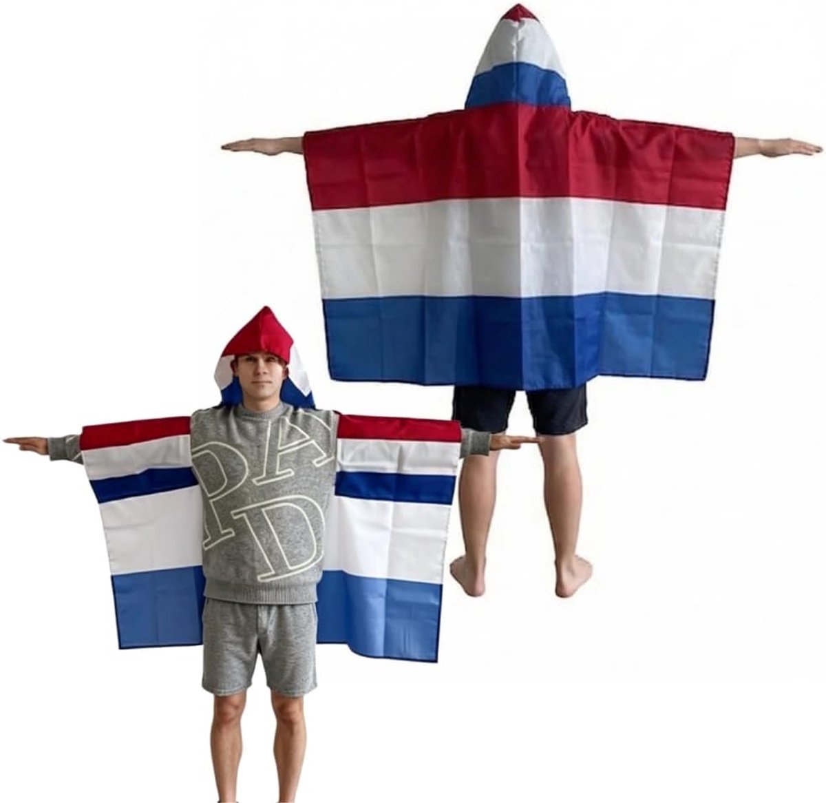 Vlag 140 x 80 cm, Nederland Vlag met mouwen, Nederland Fanartikel, Voetbal WK 2026, 100% Polyester (Nederland)