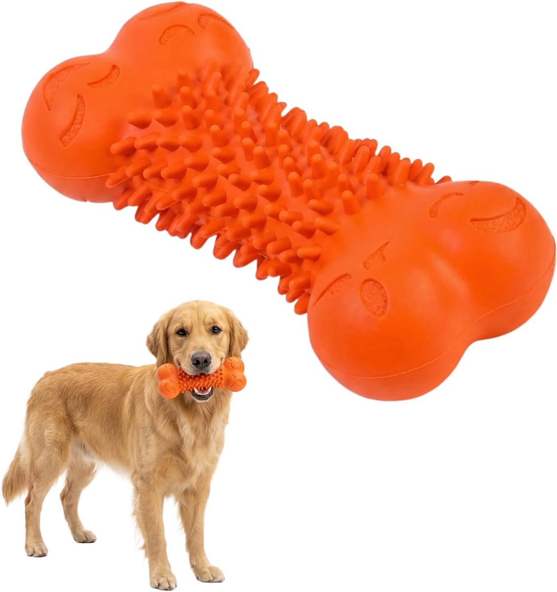 Kauwspeelgoed voor middelgrote en grote honden, onverwoestbaar hondenspeelgoed voor het reinigen van het gebit van huisdieren, onverwoestbaar kauwspeelgoed van rubber