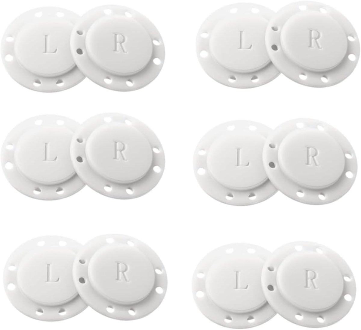 Knopen, 6 paar 26 mm magnetische drukknopen om te naaien, magnetische sluitingen voor kleding, tassen en zakken. Grote drukknopen in klassiek wit voor eenvoudige en sterke kleding- en