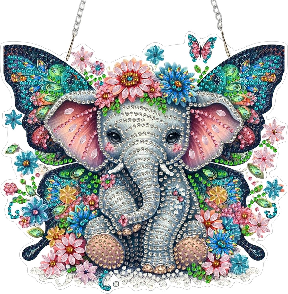 Olifant Diamond Art Hangende kits voor volwassenen kinderen, 5D speciale vorm diamant schilderij hanger kits, kristallen steentjes bloemen kristal kunst schilderij voor woondecoratie geschenken