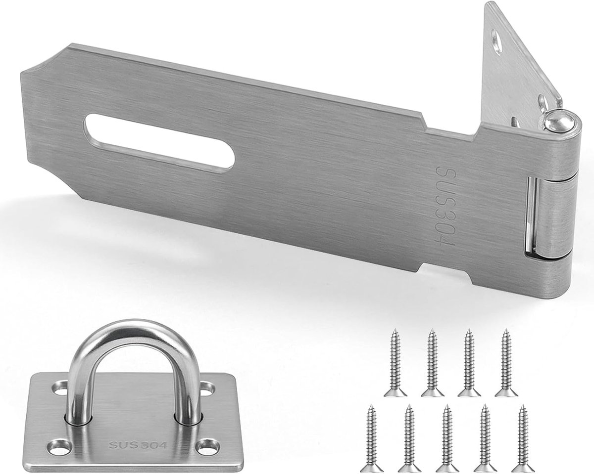 Hangslot van 10 cm, zilverkleurig (roestvrij staal)