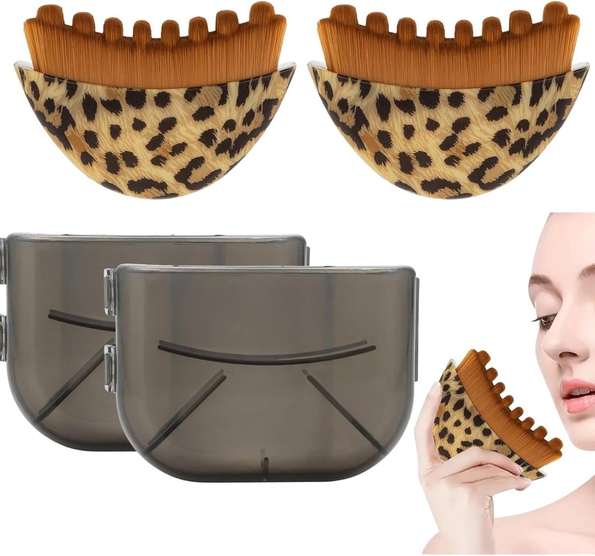 2 stuks Lymfatische Contour Gezichtsborstel, Lymfedrainageborstel, Lymfedrainage Massager voor het gezicht - Ergonomisch ontworpen om precies op de huid te passen