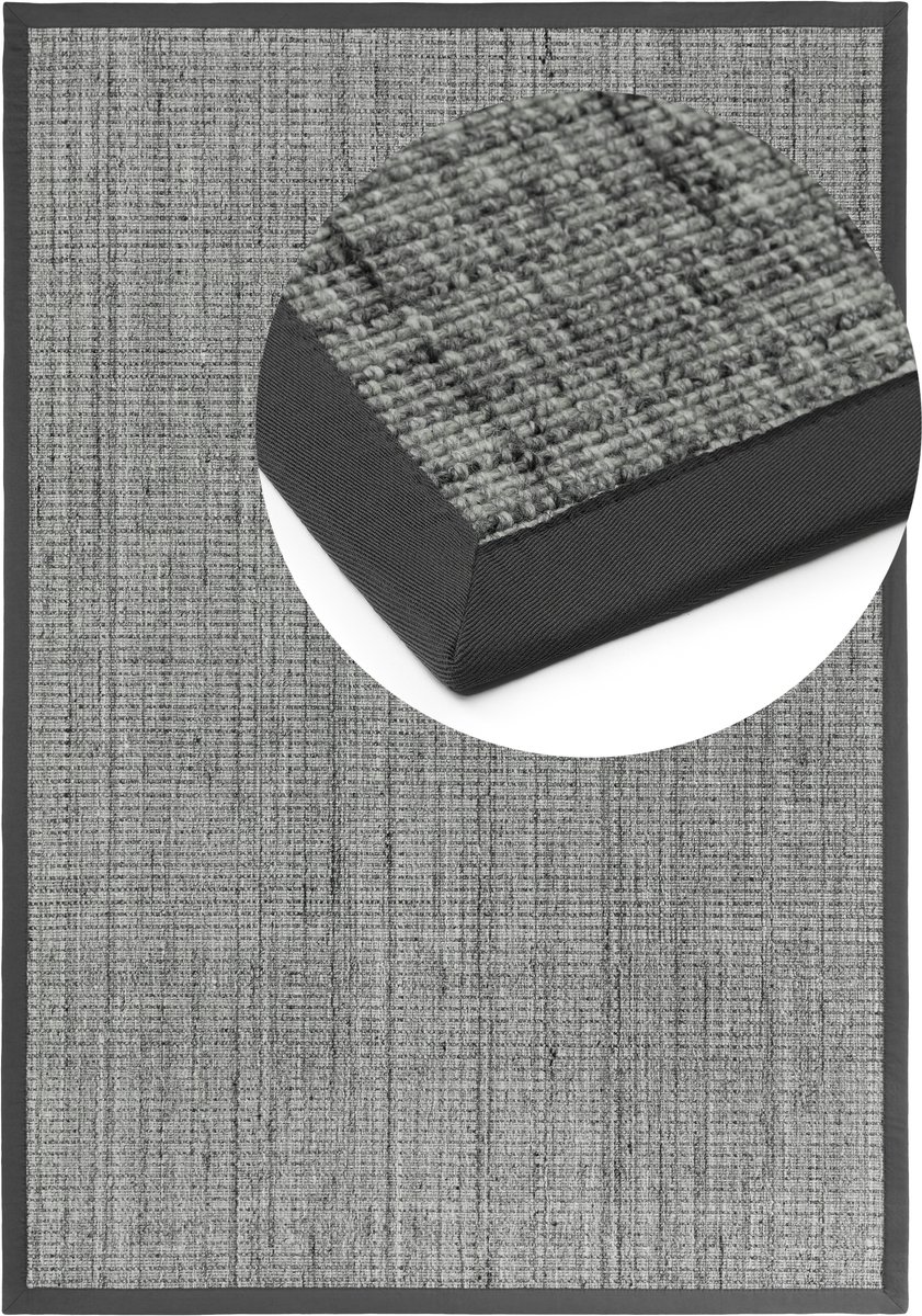 Vloerkleed Exquisit S2 leigrijs 80x150cm
