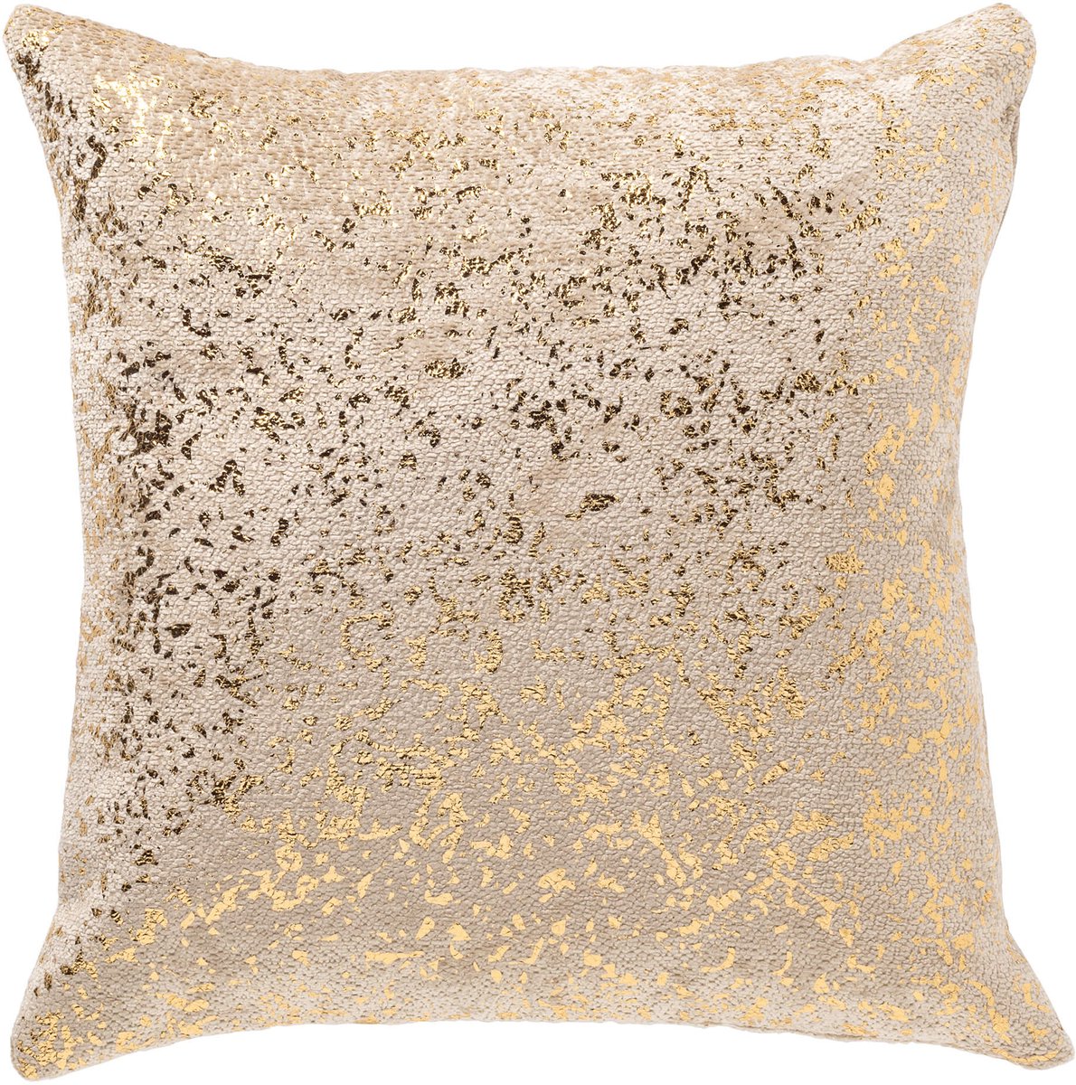 Dutch Decor FLOW - sierkussen 45x45 cm - chenille - metallic - beige, goud - Inclusief binnenkussen - Luxe kussens voor woonkamer & bank