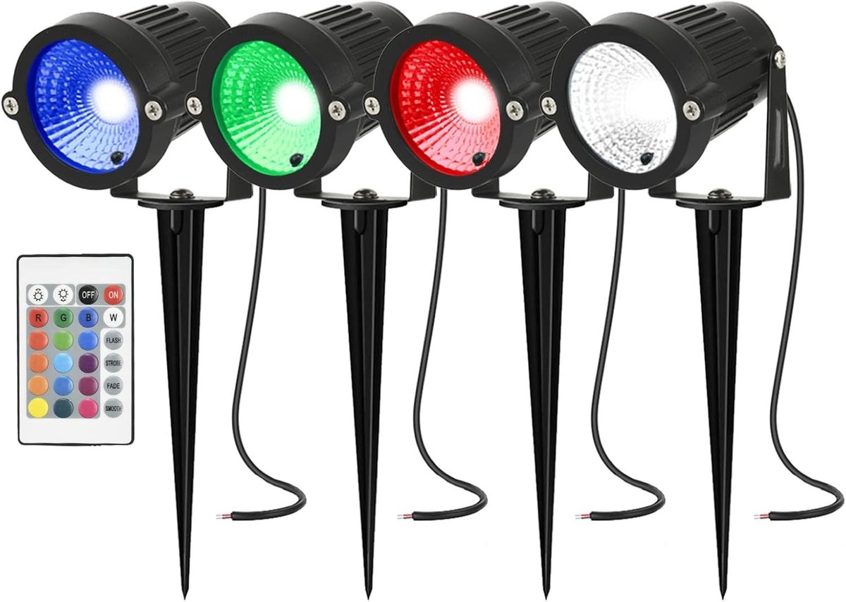 LED Landschap Verlichting - Veelkleurig - Laagspanning 12V - Kleurveranderende Spotlights - Voor Buiten