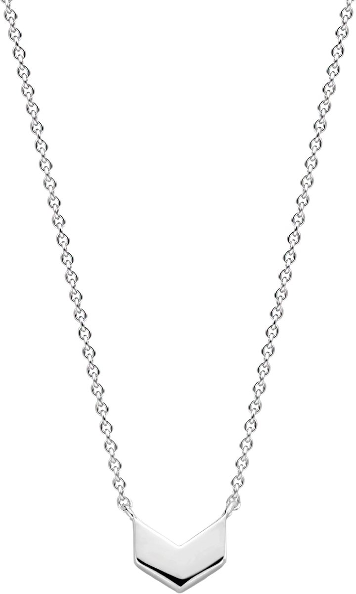 TI SENTO Dames Ketting - 925 zilver - Zirconia wit - Maat 42 - 3952ZI