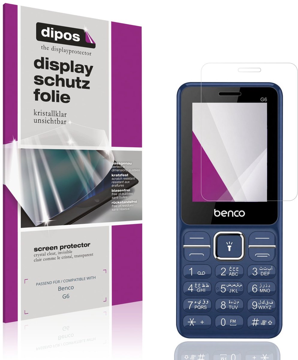 dipos – 4x Beschermfolie geschikt voor Benco G6 | Krasbestendige & heldere Screenprotector Ultra-Thin