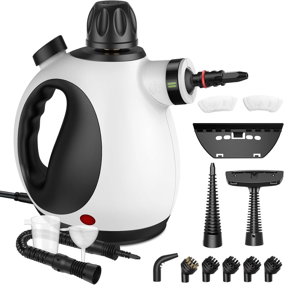 Stoomreiniger - Handheld reiniger - Grondig schoonmaken - Veiligheidsvergrendeling - 250 ml tank - Zwart en wit