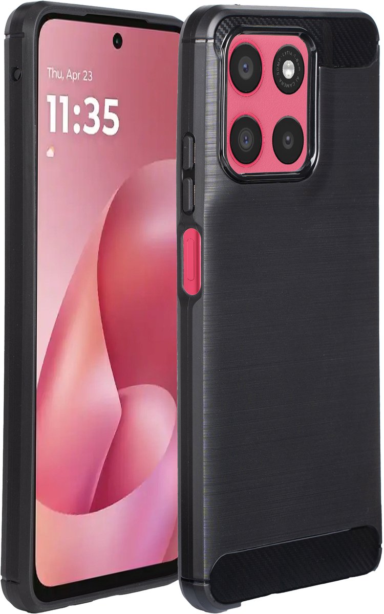imoshion Hoesje - Geschikt voor Motorola Moto G57 Power - Brushed Backcover - Zwart