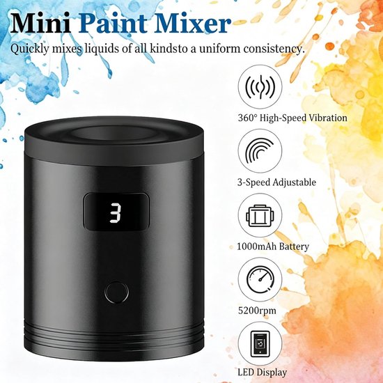 Mini Vortex Mixer - Verfschudder Shaker - Vloeistoffen Mengen - 5200 RPM Snelheid - Compact Formaat - Wit van MINI — afbeelding 5