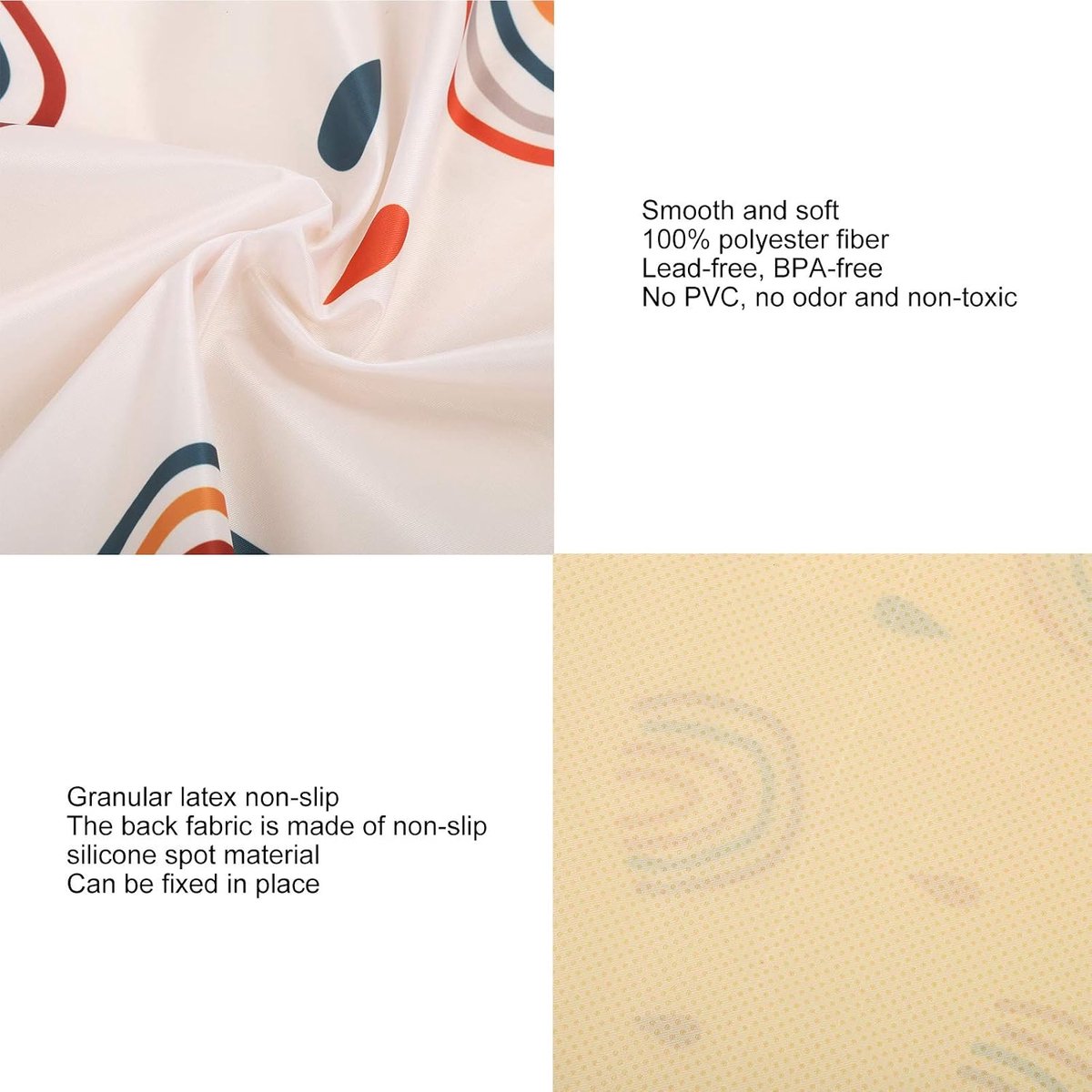 SnelShoppen - Baby Eetstoel Mat, 110x110 cm Waterdichte Vloermat, Afneembare Antislip Speelmat voor Onder Hoge Stoel, Ideaal voor Eten en Spelen – foto 3