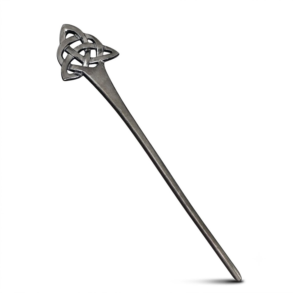 Zwarte haarpin dames vintage haarpin met Keltisch knoopwerk driehoek ontwerp metalen haarspeld voor haarknot opsteek kapsel minimalistisch haar accessoire