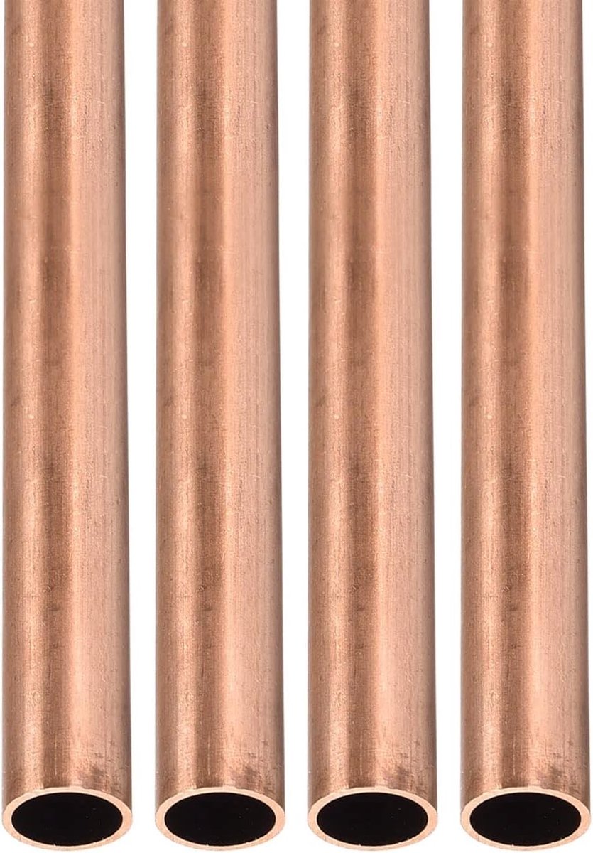 8mm x 0.2mm x 300mm Koperbuis - Set van 4 - Geschikt voor Machine Apparatuur, DIY Projecten en Decoratieve Lijsten - Ronde Metalen Buizen