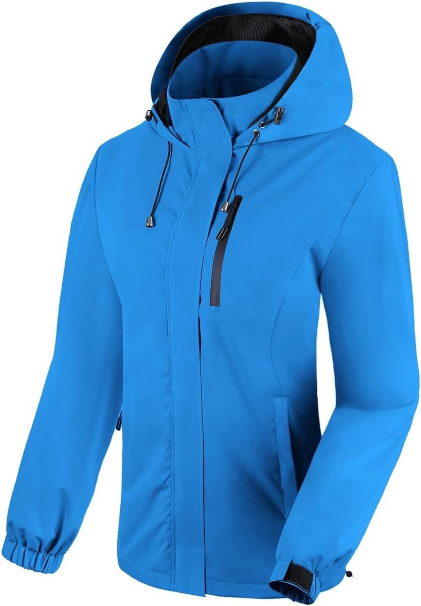 Dames Wandelsjas Waterdicht en Ademend Windjack Lichtgewicht Buitenjas met Capuchon en Mesh Voering voor Fietsen en Trekking