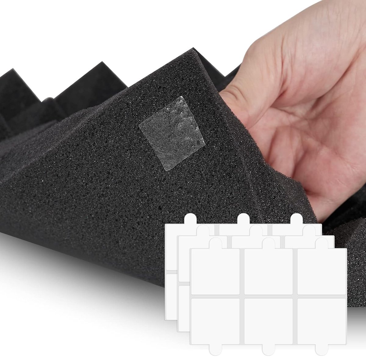 SnelShoppen - Pack van 60 Dubbelzijdige Geluidsisolerende Schuim Stickers - Transparante Removable Extra Sterke Plakmiddelen (20x20x1mm) voor Geluidde