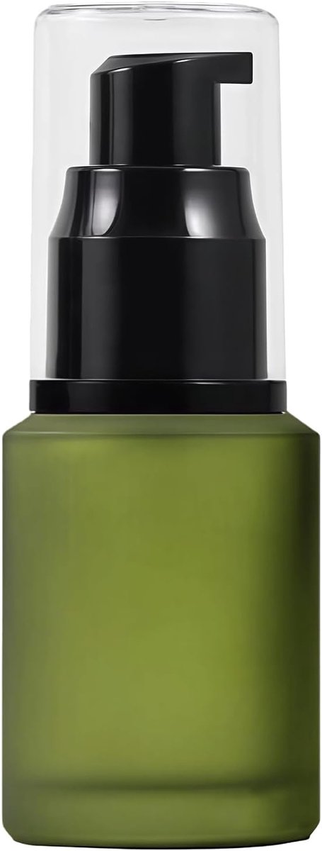 SnelShoppen - 60ml Groene Lege Luxe Glazen Lotion Pompfles - Navulbare Dispenser voor Vloeibare Foundation, Essences en Emulsies - Ideaal voor Feest,