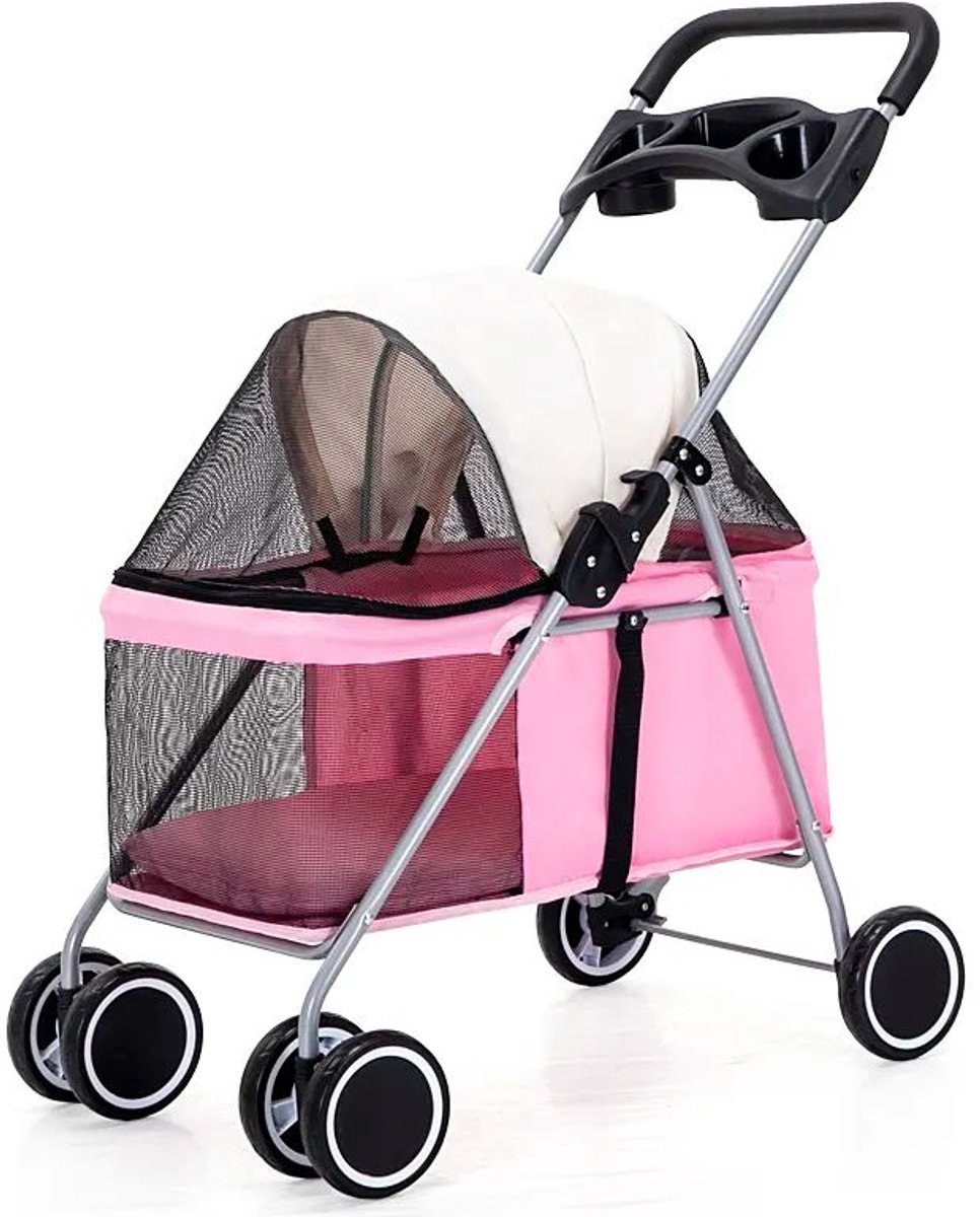 Buggy Light wandelwagen voor honden 46 x 91 x 69 cm, Roze