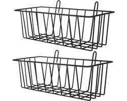 Hooirekken - Voederbakjes - Kleine dieren voeren - Eenvoudig te bevestigen - 23 cm lengte - Zwart