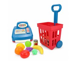 MagniToys – Boodschappenkar met Winkelmandje en Kassa – Supermarkt Speelgoed voor Kinderen – Vanaf 3 Jaar