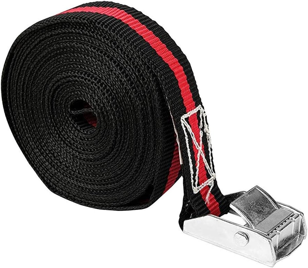 SnelShoppen - Lashing Strap Met Klem Sluiting 5m x 25mm - 125 daN Lashing Force - Veilig Lasten Bevestigen - Geel - Voor Transport en Opslag