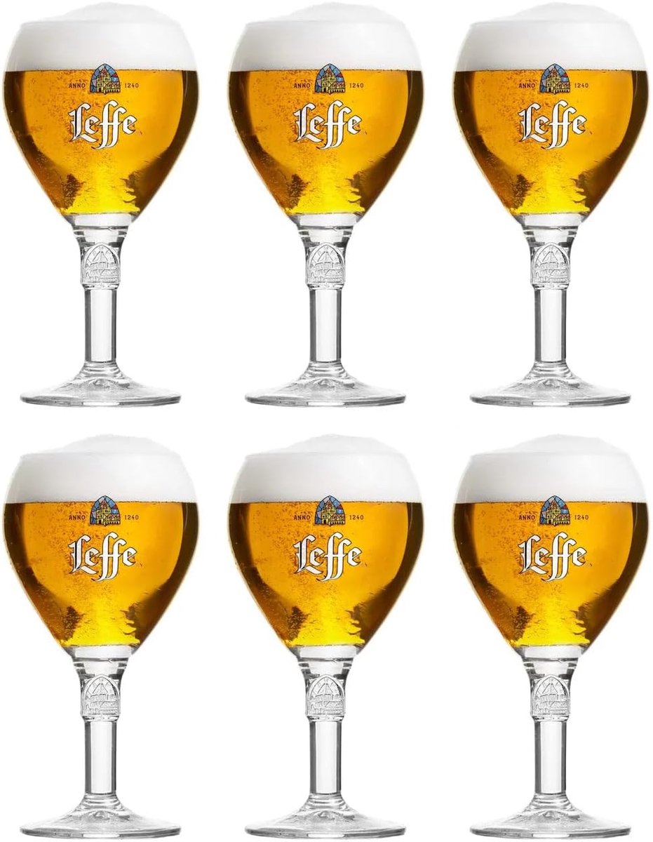 SnelShoppen - 6-er Set 25cl Bierglazen voor Genieten van Bier - Perfect voor Feest, Tuin, Keuken - Hoogwaardig Glas, Ideaal voor Leffe, Blonde, Bruin
