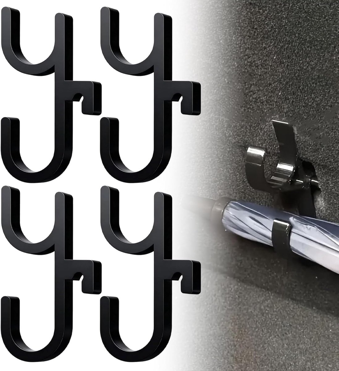 SnelShoppen - Trunk Hooks voor Auto, 4 Stuks, Universele Auto Haken voor Boodschappentassen en Paraplu's, Auto Kofferbak Organizer, Eenvoudige Install