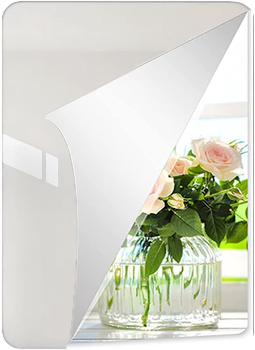 SnelShoppen - Self-Adhesive Mirror Tiles 20x30 cm - Acryl Muurspiegels Plakstickers voor Wanddecoratie - Verwijderbare Spiegels voor Thuis, Kamers, Ba